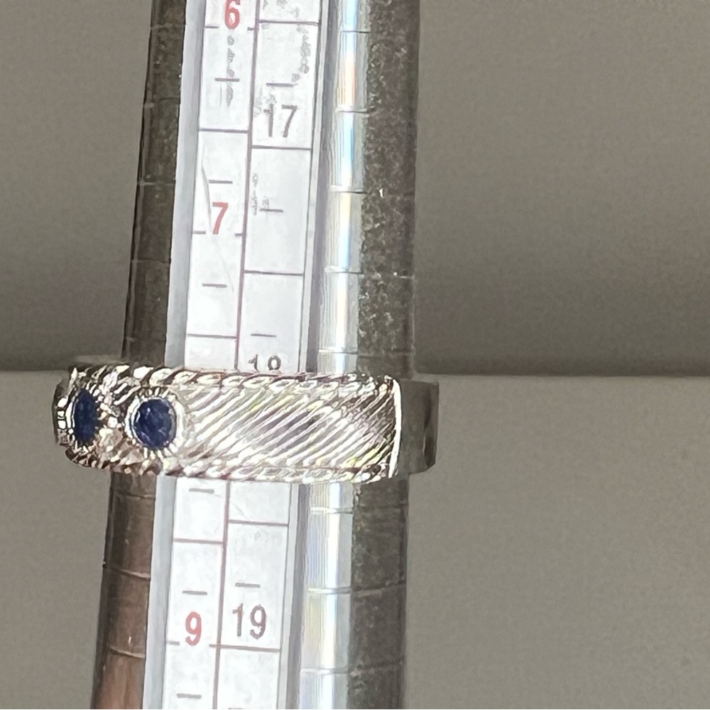 Rare Judith Ripka Silver Ring with Sapphires - Picture 3 of 9